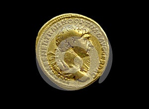 Gold Roman aureus coin of  Roman emperor Trajan