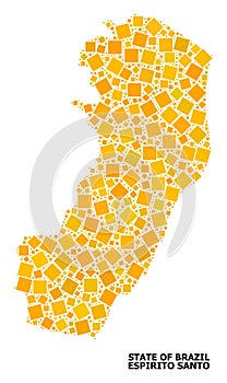 Gold Rotated Square Mosaic Map of Espirito Santo State