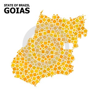 Gold Rotated Square Pattern Map of Goias State