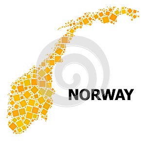 Gold Rotated Square Pattern Map of Norway