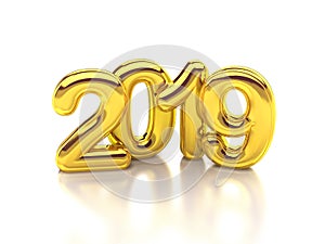Gold rounded 2019 3d rendering