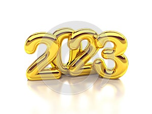 Gold rounded 2023 3d rendering