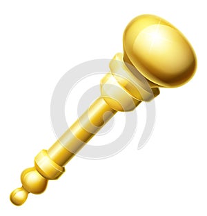 Gold Royal Sceptre Cartoon Icon photo