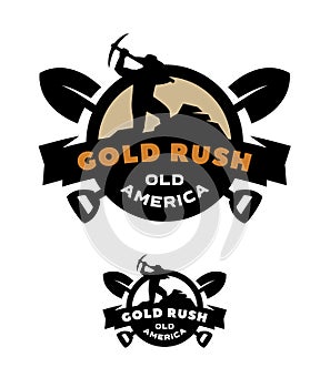 Gold rush, emblem, logo.