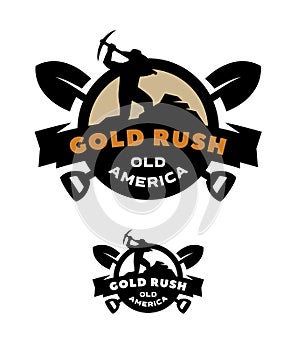 Gold rush, emblem, logo. photo