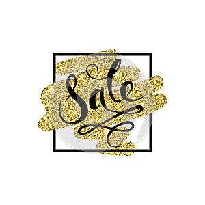 Gold sale background in frame.