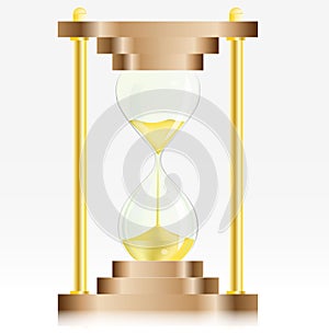 Gold Sand Glass Clock