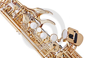 Gold Saxophone Isolated on White