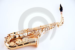 Gold Saxophone Isolated on White