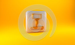 Gold Scale icon isolated on yellow background. Logistic and delivery. Weight of delivery package on a scale. Silver