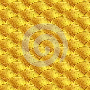 Gold Scales pattern. Vector seamless pattern.