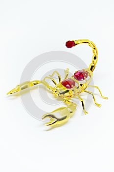 Gold Scorpion red stone