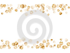 Gold seashells vector, golden pearl bivalved mollusks.