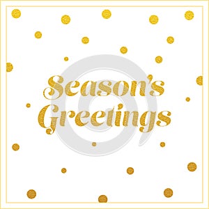 Gold seasons greetings card design