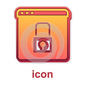 Gold Secure your site with HTTPS, SSL icon isolated on white background. Internet communication protocol. Vector