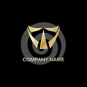 Gold shape triangle company logo