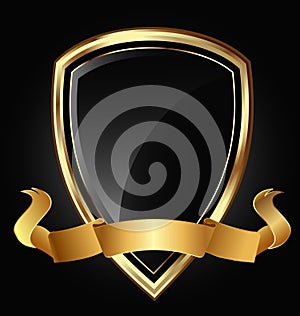 Gold shield and ribbon