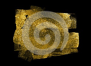 gold shimmer stroke isolated on black background