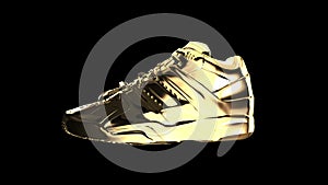 Gold shiny athletic sneakers