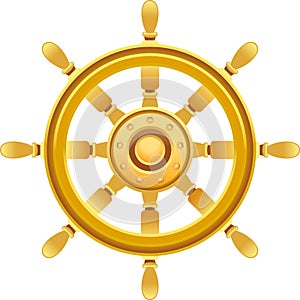 Gold ship wheel