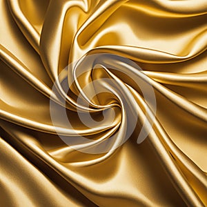 Gold silk fabric background and texture. Gold satin textured background material