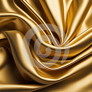 Gold silk fabric background and texture. Gold satin textured background material
