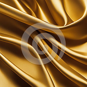 Gold silk fabric background and texture. Gold satin textured background material