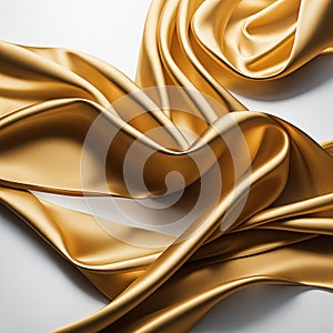 Gold silk fabric background and texture. Gold satin textured background material