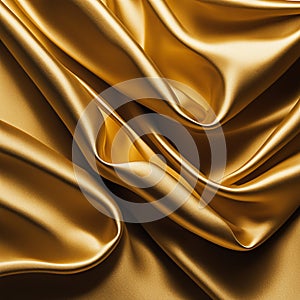 Gold silk fabric background and texture. Gold satin textured background material