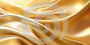 Gold silk texture background, luxury fabric pattern with shine, generative AI