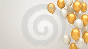 Gold and silver balloons background