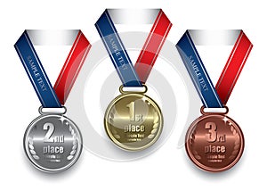 Gold, silver and bronze medal