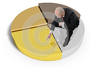 Gold silver bronze pie chart