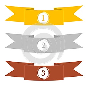 Gold, silver and bronze rubans