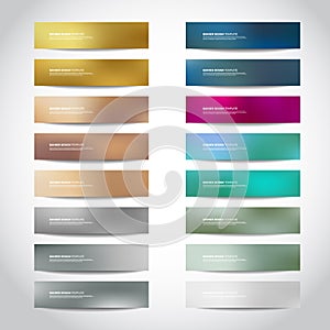 Gold, silver, bronze vector banners