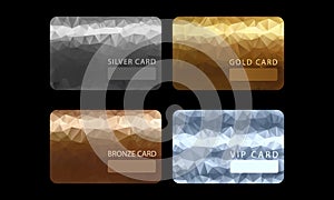 Gold, silver, bronze, VIP premium member cards photo