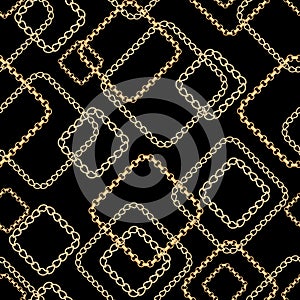 Gold and silver Chain Jewelry seamless pattern