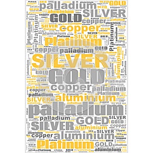 Gold Silver Copper Paladium Platinum Text Illustration Background Header