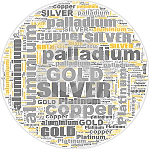 Gold Silver Copper Paladium Platinum Text Illustration Background Header