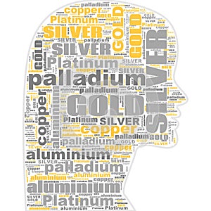 Gold Silver Copper Paladium Platinum Text Illustration Background Header