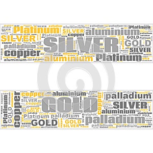 Gold Silver Copper Paladium Platinum Text Illustration Background Header