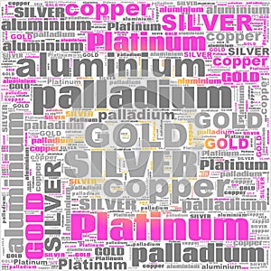 Gold Silver Copper Paladium Platinum Text Illustration Background Header