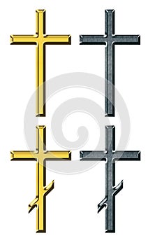 Gold and silver cross photo