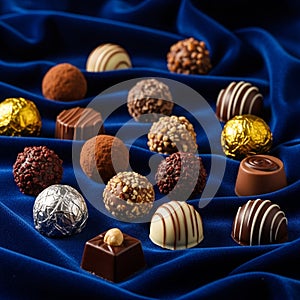 In gold and silver foil, adding a metallic contrast to the deep