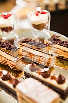 Gold and Silver Foiled Wedding Desserts and Mousses