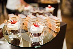 Gold and Silver Foiled Wedding Desserts and Mousses