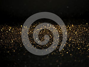 Gold Silver glitter with bokeh,Black background
