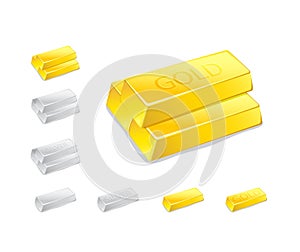 Gold and Silver Ingot Stack Icons