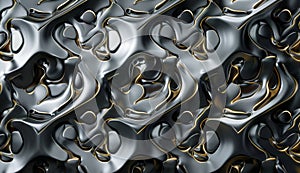 A gold and silver lattice bionic gecko.