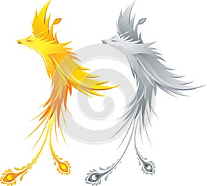 Gold and silver Phoenix